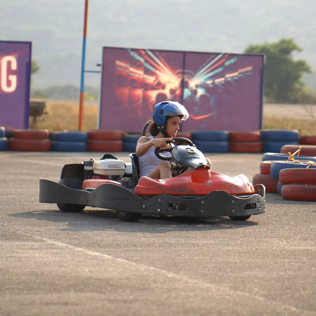 Go-karting action at Aamby Valley City